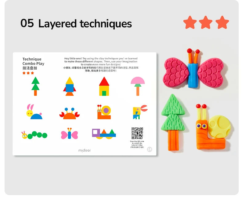 Set plastilina, formas y texturas - Mideer