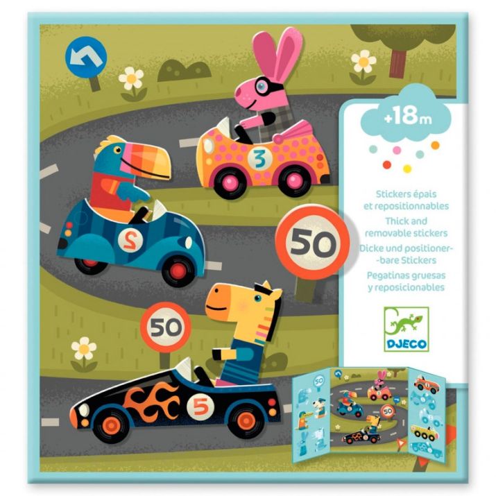Djeco Set pegatinas reutilizables Vehículos