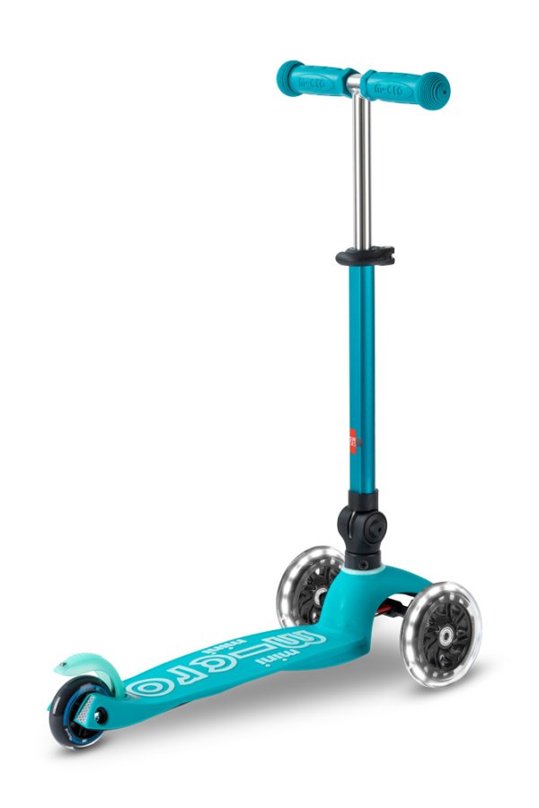 Micro Patinete Mini Deluxe Plegable Led Aqua