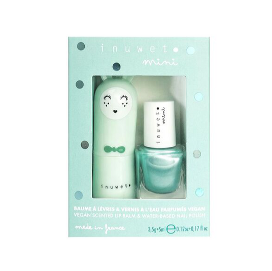Inuwet Set labial y esmalte de uñas base de agua Manzana