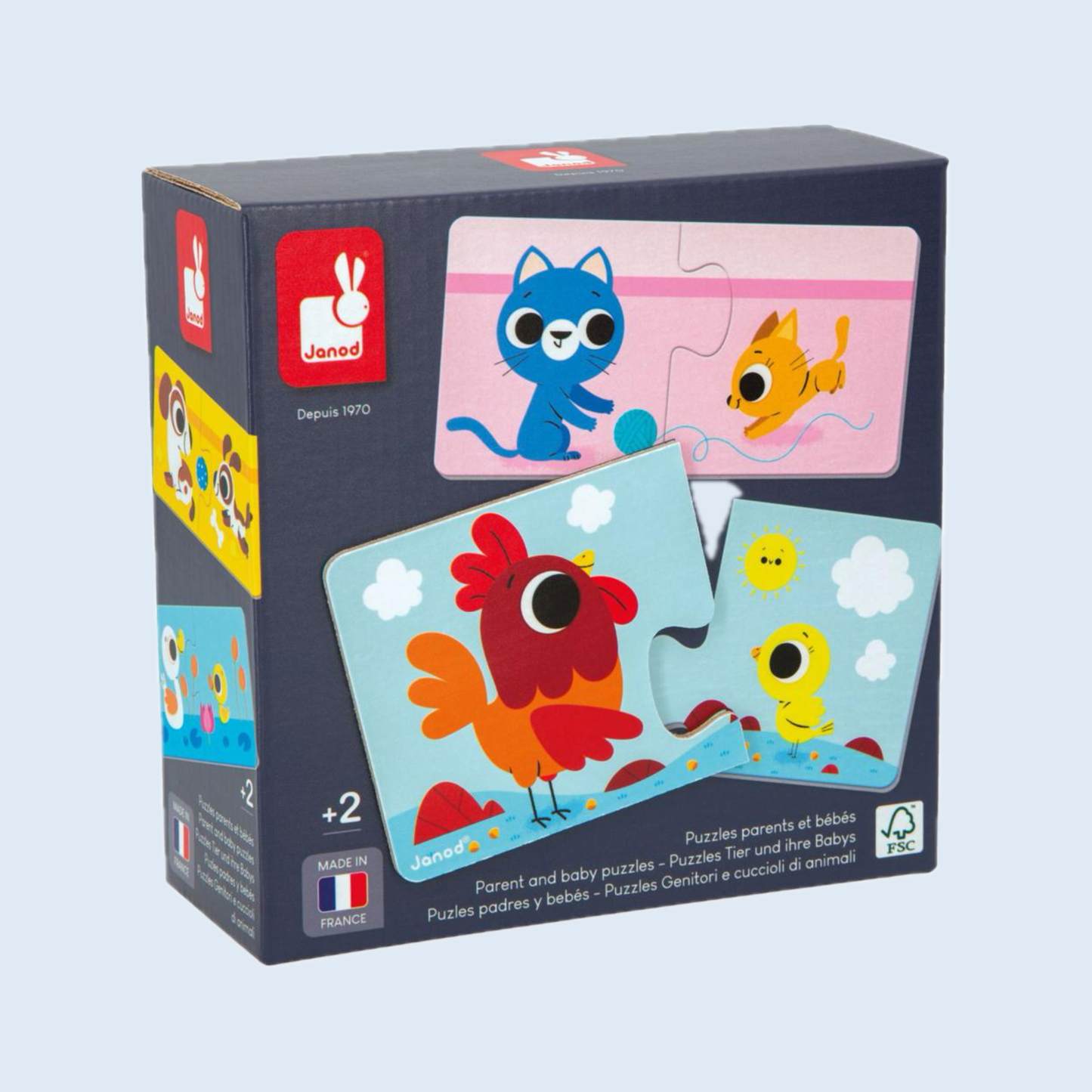 Janod Puzzle duo Padres y animales bebés