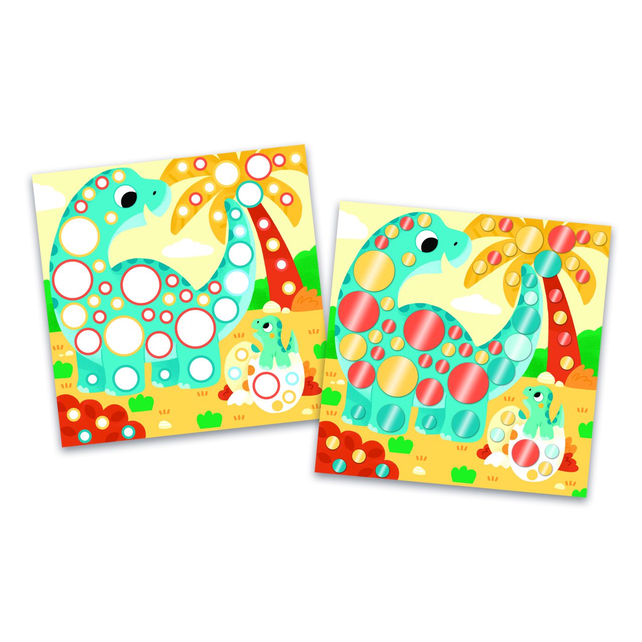 Janod Kit creativo Pegatinas redondas metalizadas Animales