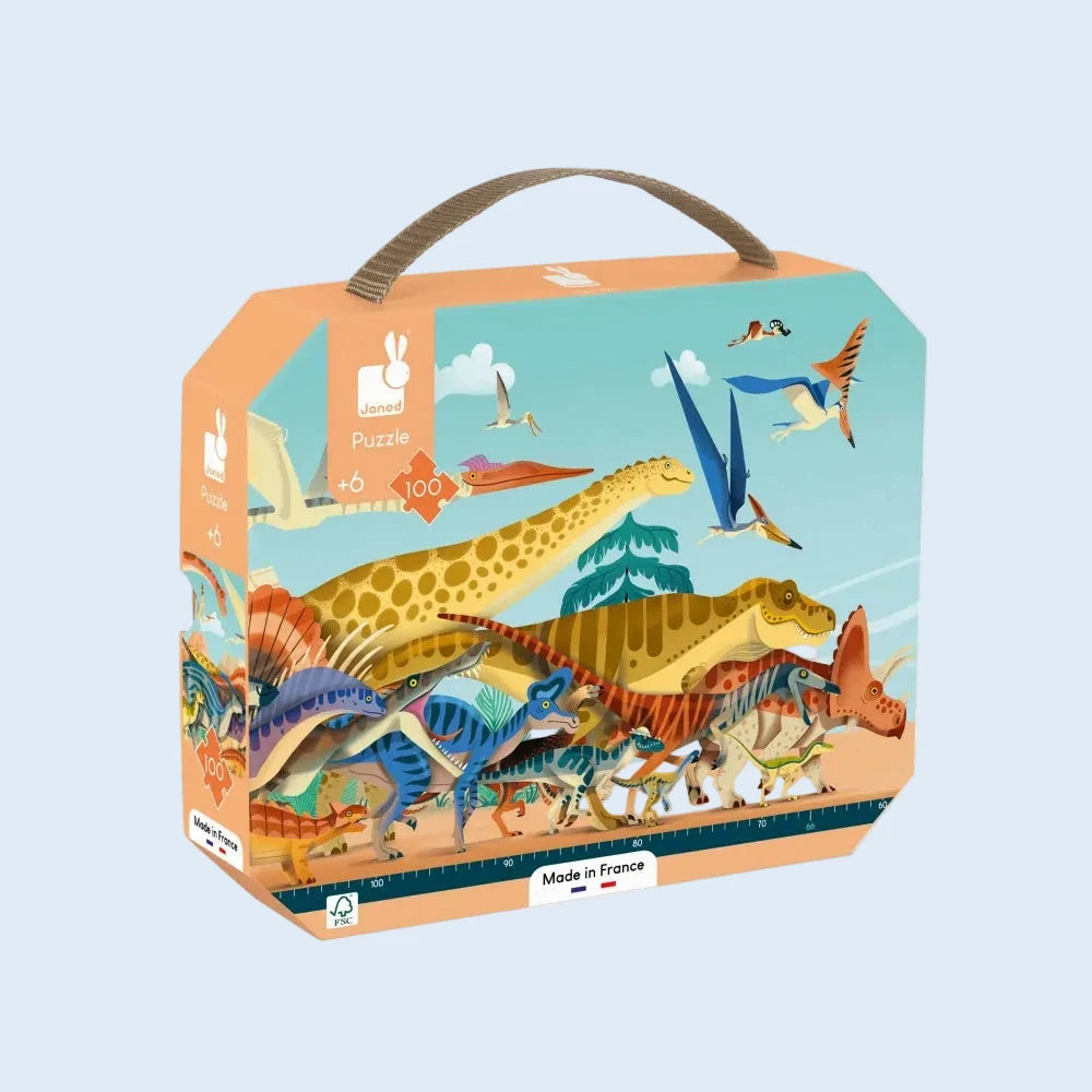 Janod Puzzle panorámico Dinosaurios 100 piezas