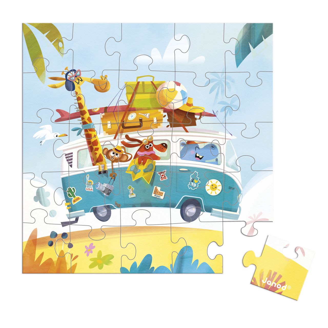 Janod Tarjeta puzzle Viaje en caravana