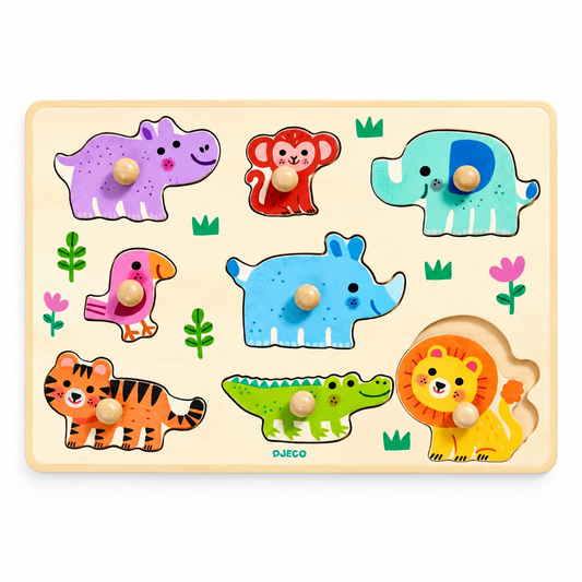 Djeco Puzzle Encajable Animales salvajes