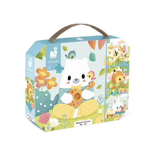 Janod Puzzle evolutivo 4 en 1 Pure Animales