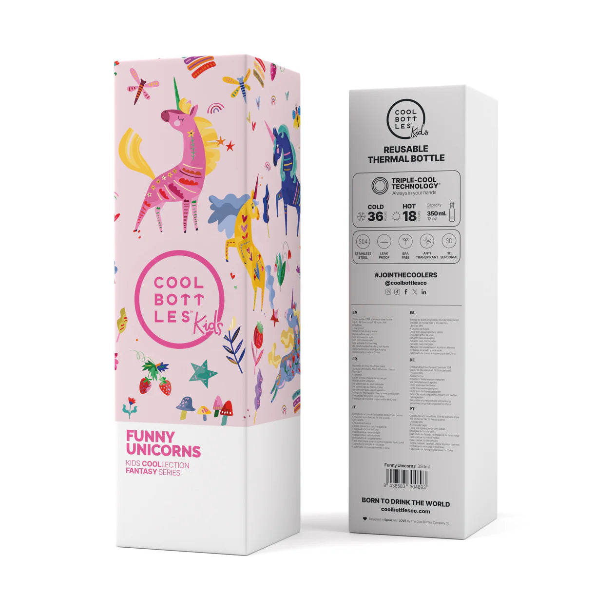 Cool Bottles Botella térmica 350 ml Funny Unicorn