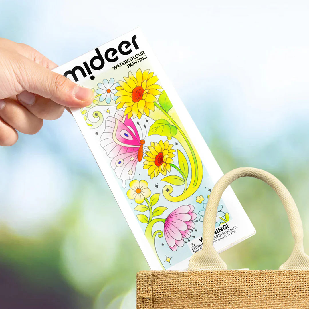 Mideer Mini bloc para colorear acuarela Flores