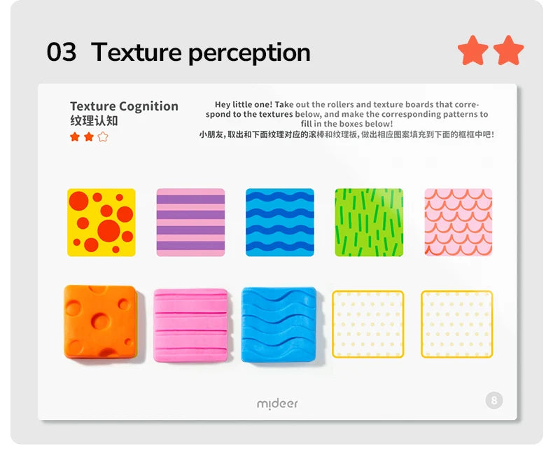 Set plastilina, formas y texturas - Mideer