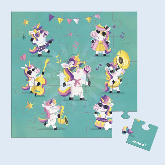 Janod Tarjeta regalo puzzle Fiesta unicornios