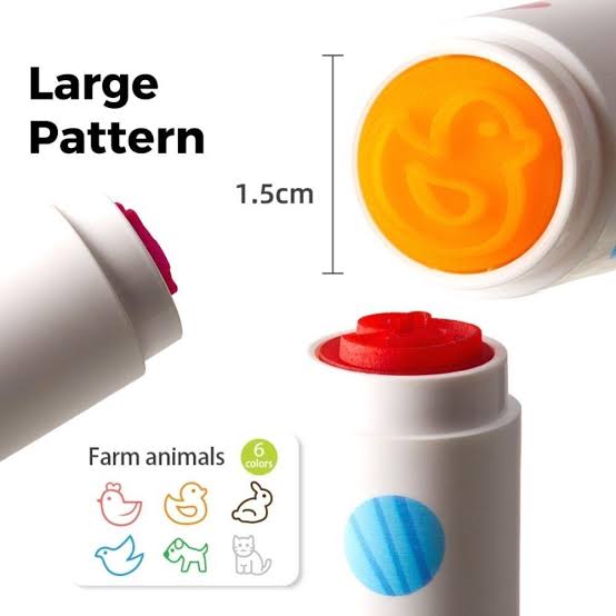 Jar Melo Rotuladores lavables con sellos de animales 6 colores