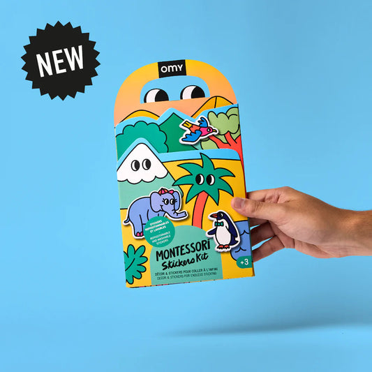 Omy Montessori Desplegable con pegatinas reutilizables Animales