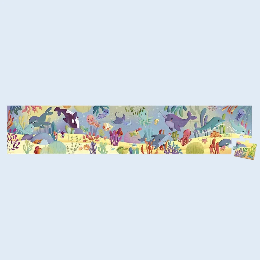 Janod Puzzle Panorámico Animales marinos 36 piezas