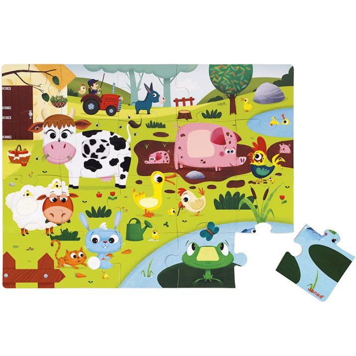 Janod Puzzle Táctil Granja 20 piezas