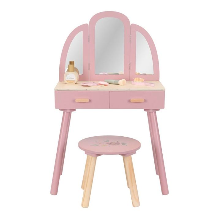 Mueble tocador de madera rosa - Little Dutch