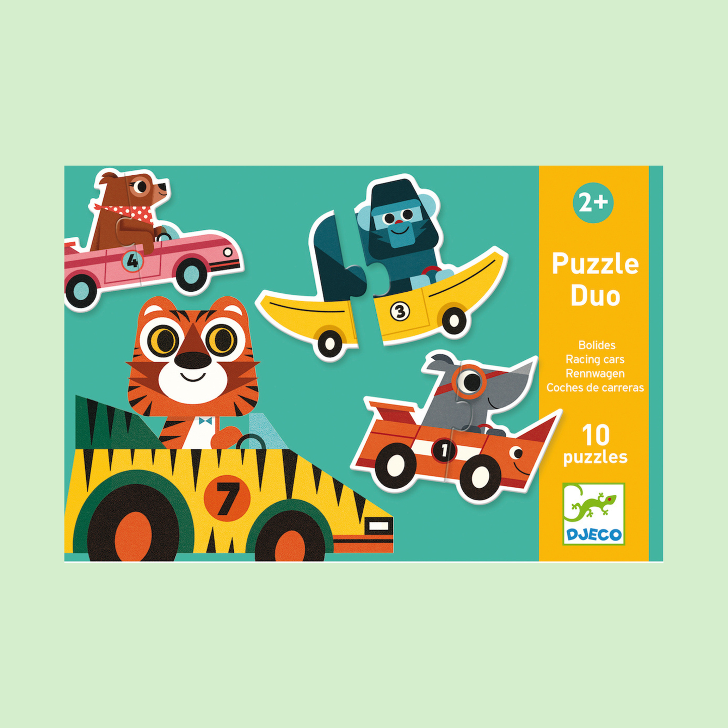Djeco Puzzle Duo Coches de carrera