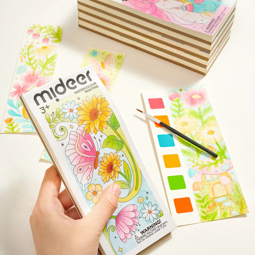 Mideer Mini bloc para colorear acuarela Flores