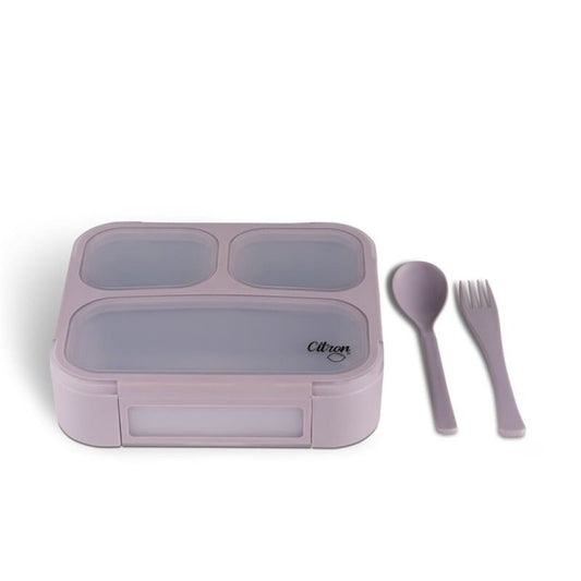Citron Caja almuerzo cubiertos púrpura