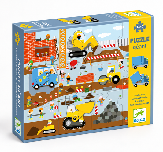 Djeco Puzzle gigante 17 piezas Construcción