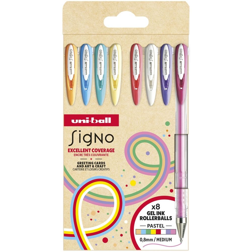 Uniball Bolígrafos gel 8 colores pastel