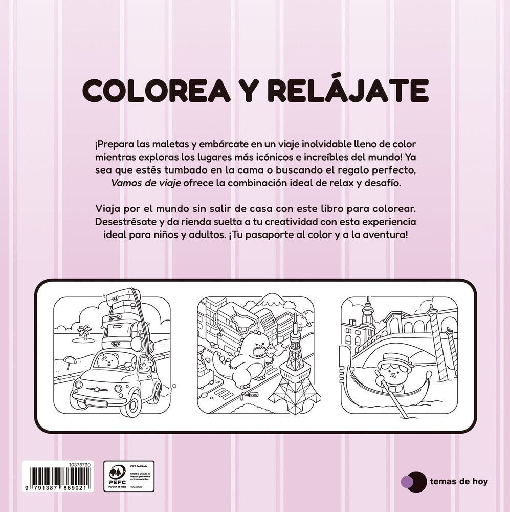Vamos de viaje Libro para colorear