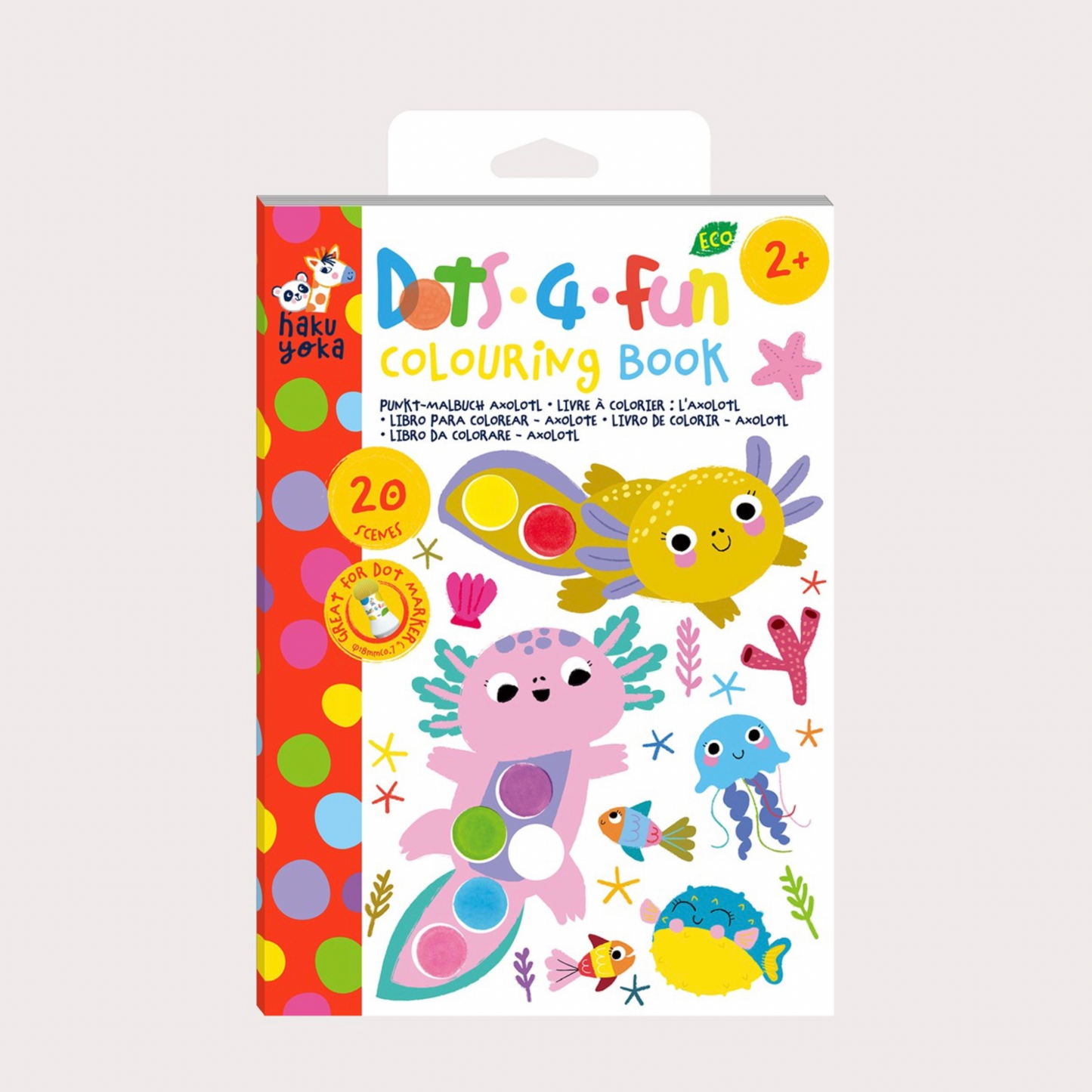 HakuYoka Dots Libro para colorear Ajolote
