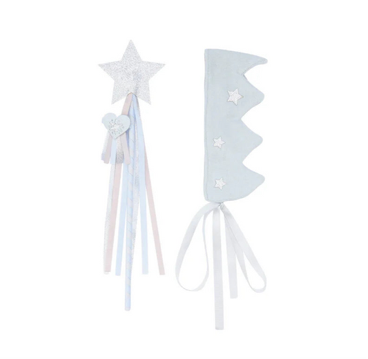 Billy loves Audrey Set corona y varita Azul