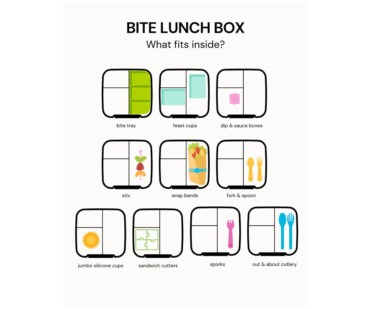 Montiico Caja de almuerzo Bite 3 compartimentos