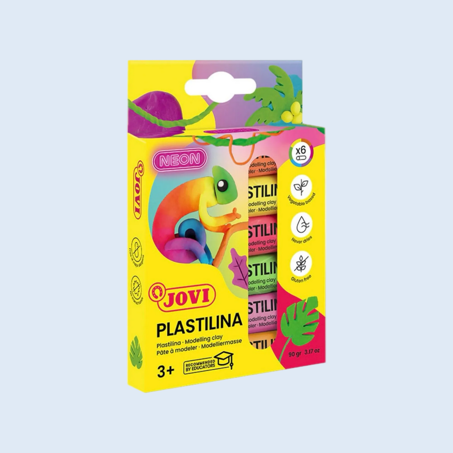 JOVI Plastilina 6 colores neón 2+