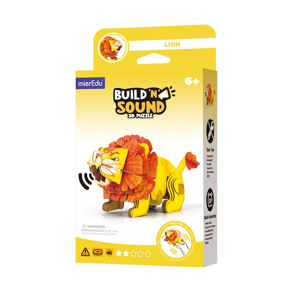 MierEdu Mini Puzzle 3D con sonido León