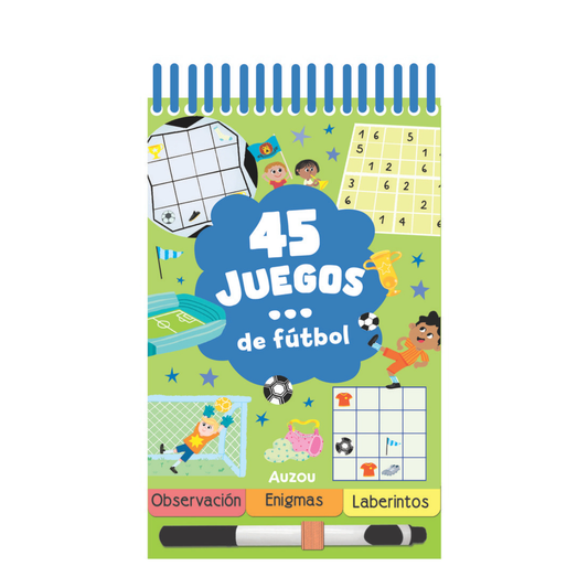 Auzou Libro pizarra 45 juegos… de fútbol
