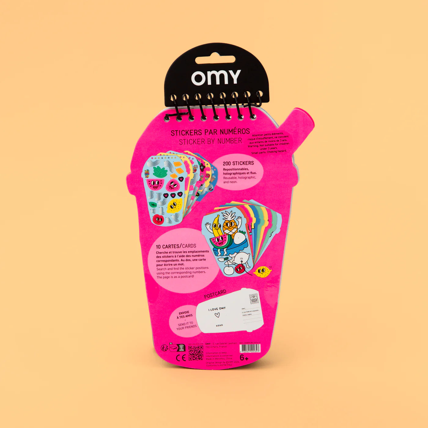 Omy Libreta de pegatinas enumeradas Bubble Tea