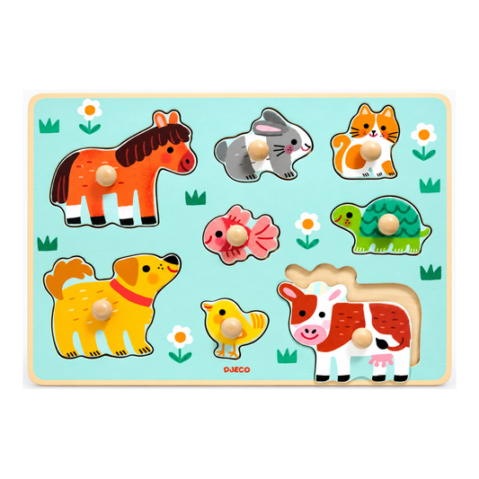 Djeco Puzzle Encajable Animales domésticos
