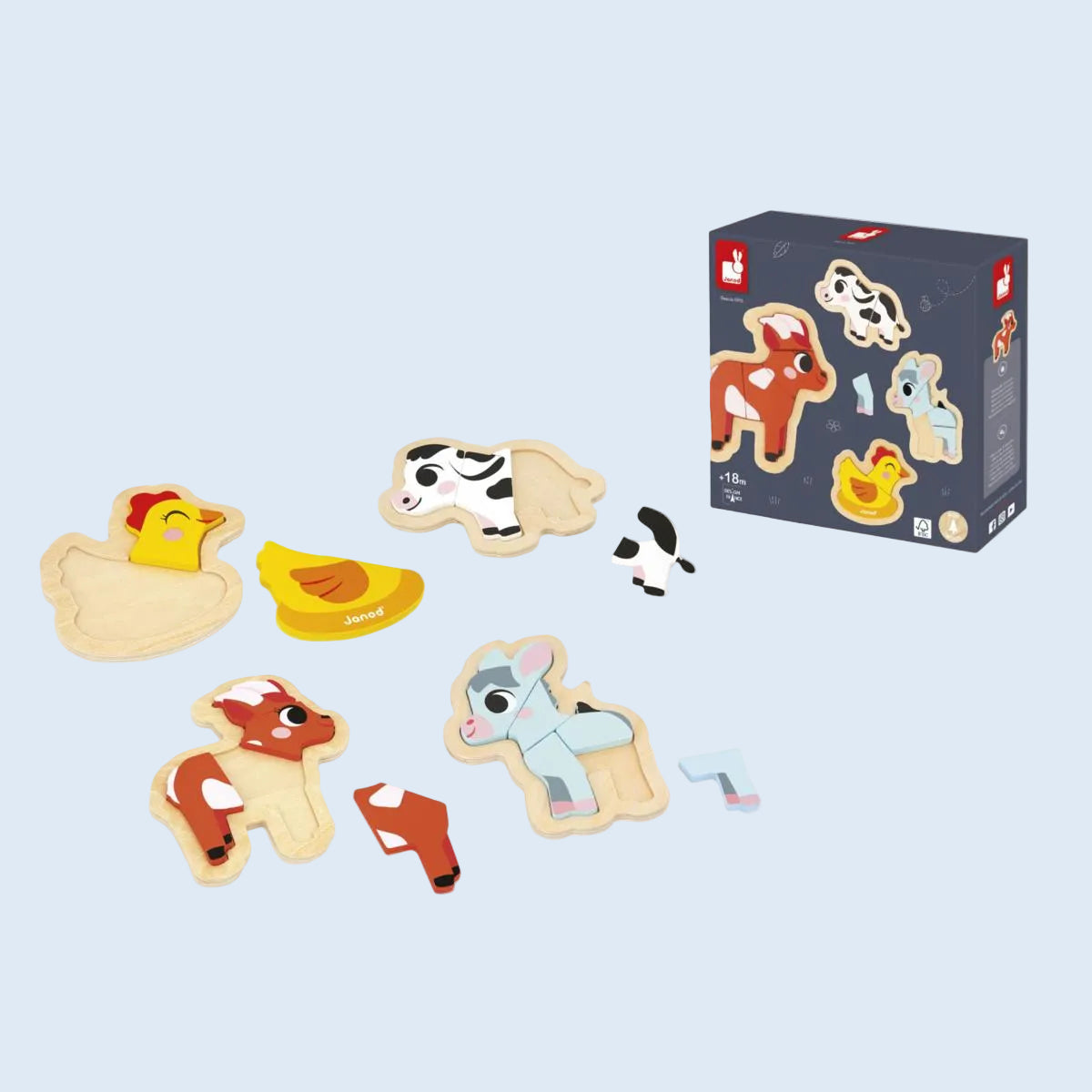 Janod Puzzles encajables evolutivos Granja