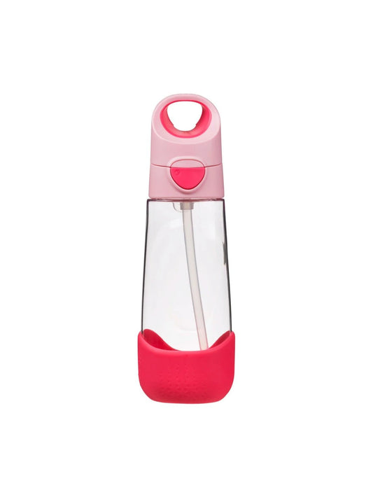 B.box Botella tritán con pajita 600ml Flamingo Fizz