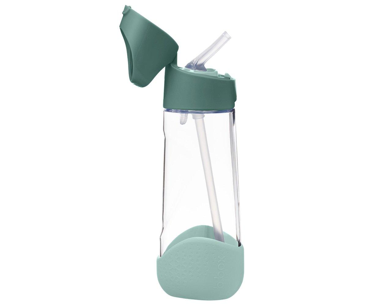 B.box Botella tritán con pajita 600 ml Emerald Forest