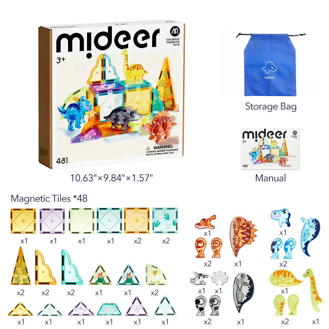 Mideer Magnéticos 48 piezas Dinosaurios