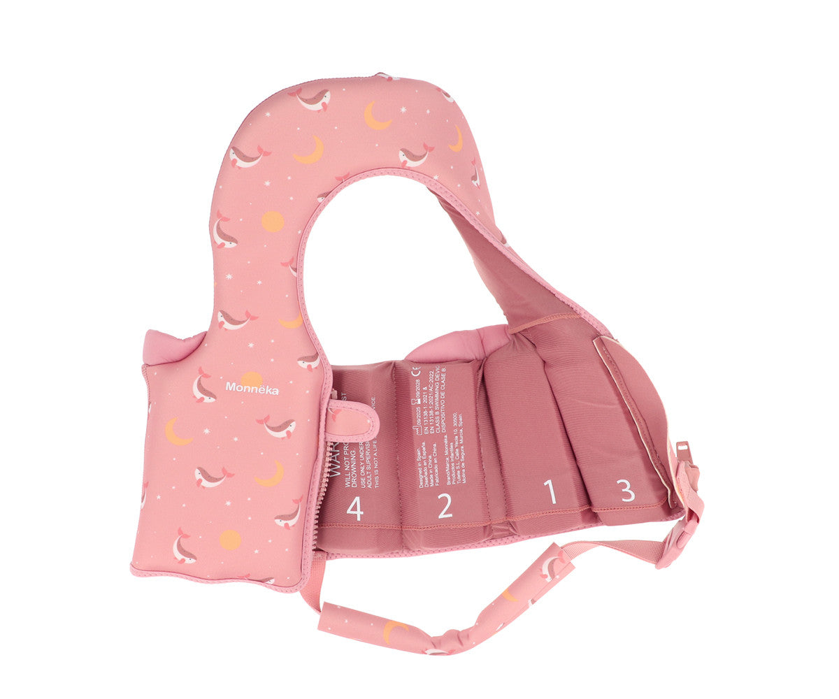 Tutete Chaleco flotador aprendizaje Whale Pink Talla 1-2 años