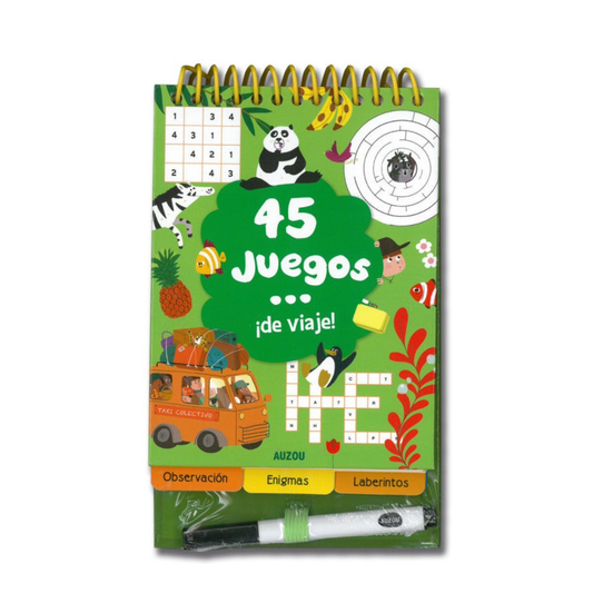 Auzou Libro pizarra 45 juegos… de viaje