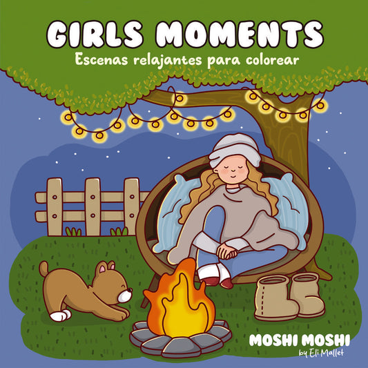 Girls moments Escenas relajantes Libros para colorear