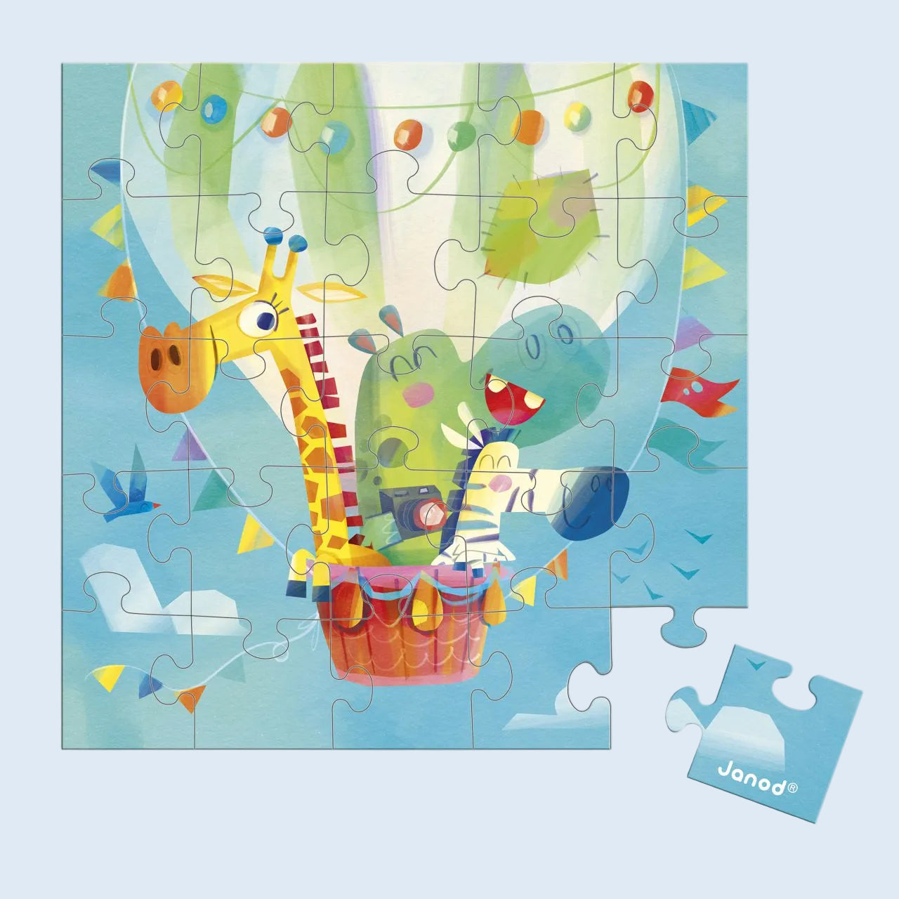 Janod Tarjeta puzzle Vuelo en globo
