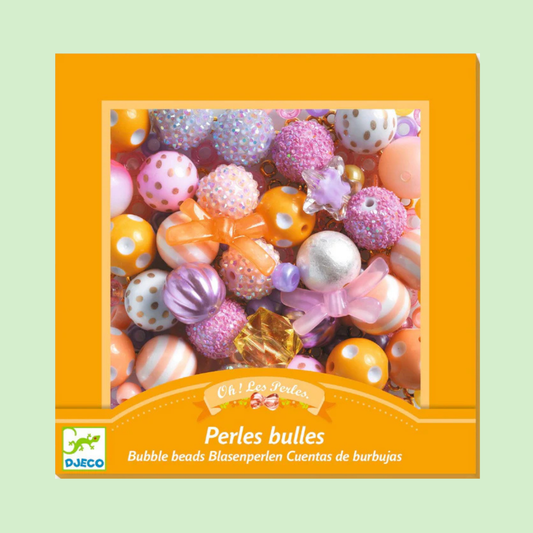 Djeco Perlas plateadas violeta y naranja