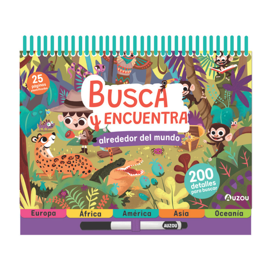 Auzou Libro pizarra Busca y encuentra alrededor del mundo
