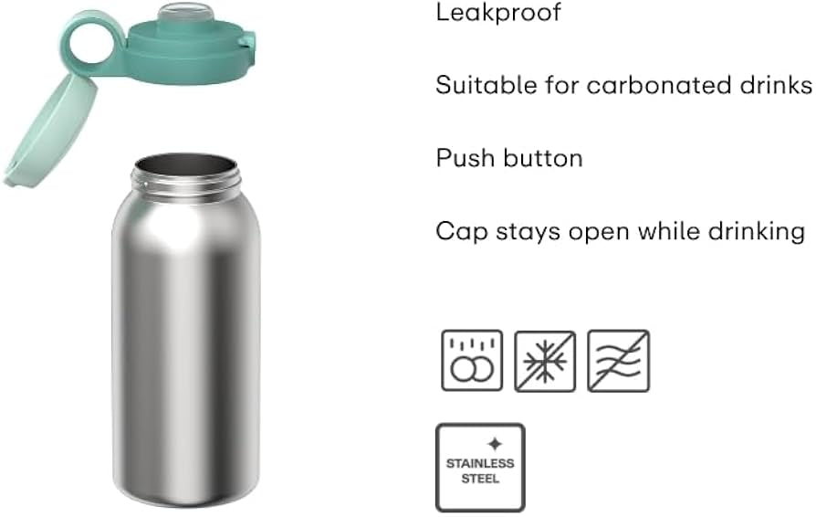 Mepal Botella acero con tapón abatible 600 ml Verde