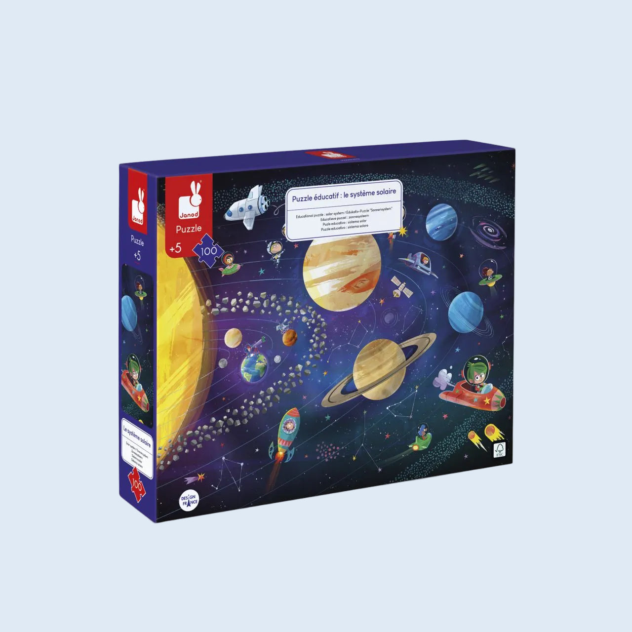 Janod Puzzle educativo Sistema Solar Nave 100 piezas
