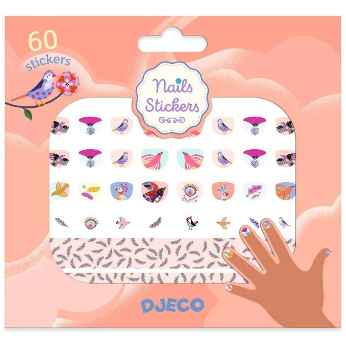 Djeco Adhesivos para uñas Plumas
