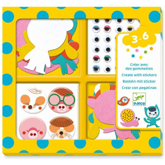 Djeco Crear con pegatinas Me gustan los animales