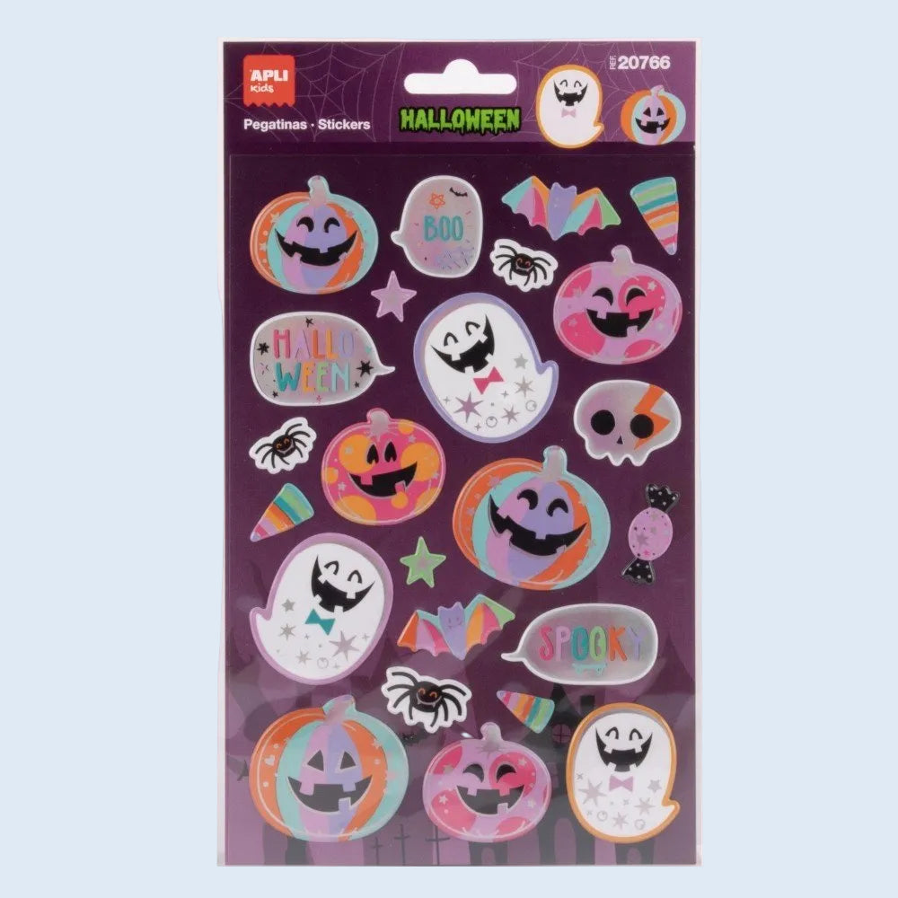 Apli kids Pegatinas Halloween Calabaza Rosa