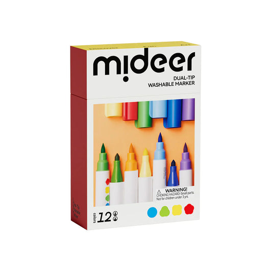 Mideer Rotuladores lavables doble punta 12 colores