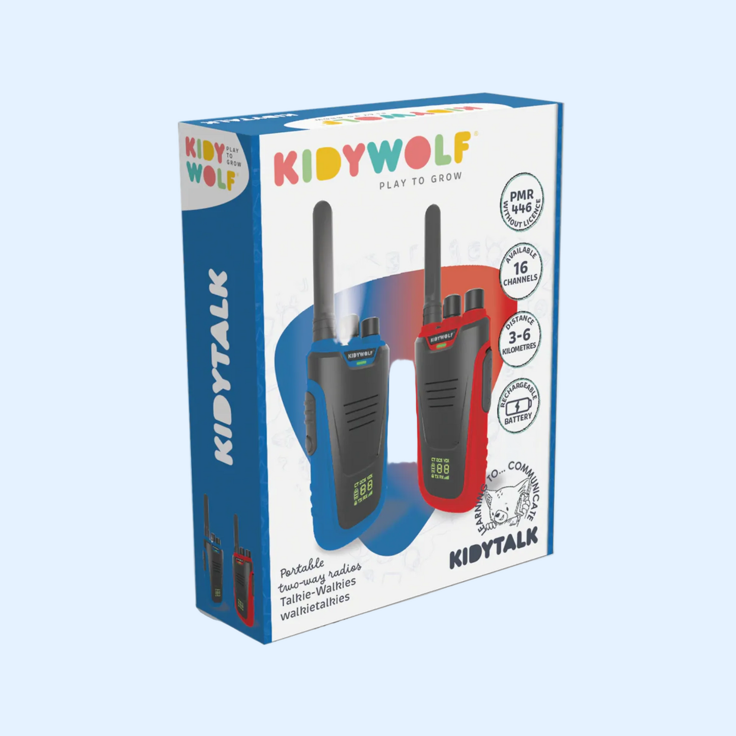 Kidywolf Kidytalk Walkie Talkie azul y rojo